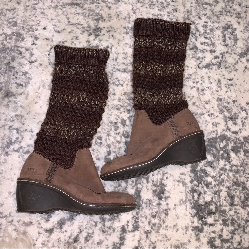 Women’s Crochet Knit Tall Ugg Boots Size 7